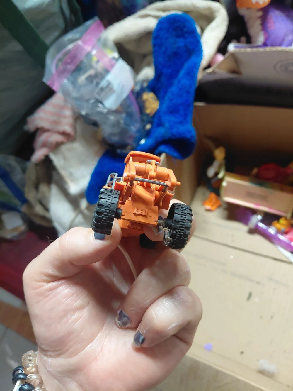 plastic toy construction vehicle loader missing scoop unbranded